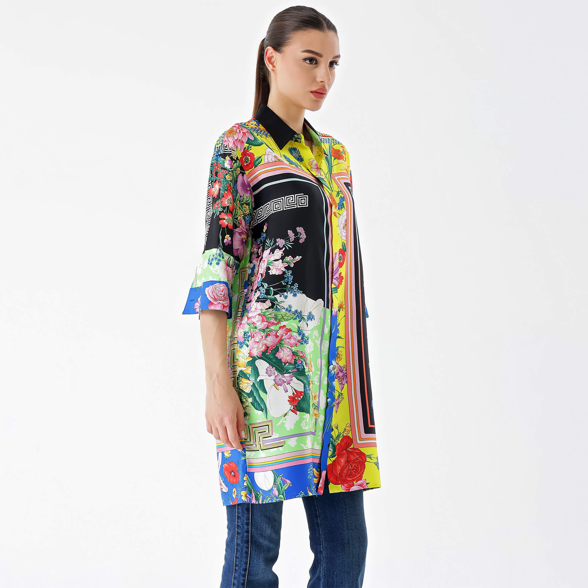 Versace - Multicolor Icon Print Long Shirt